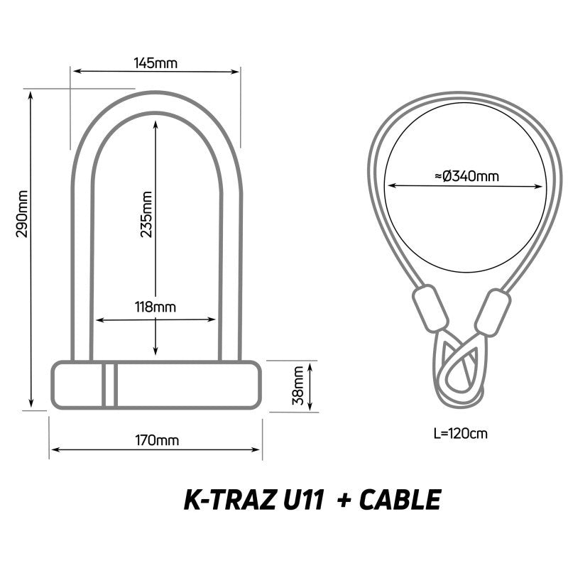 ZEFAL K - TRAZ U11 CABLE bike lock - black - ZEFAL - Evelostore