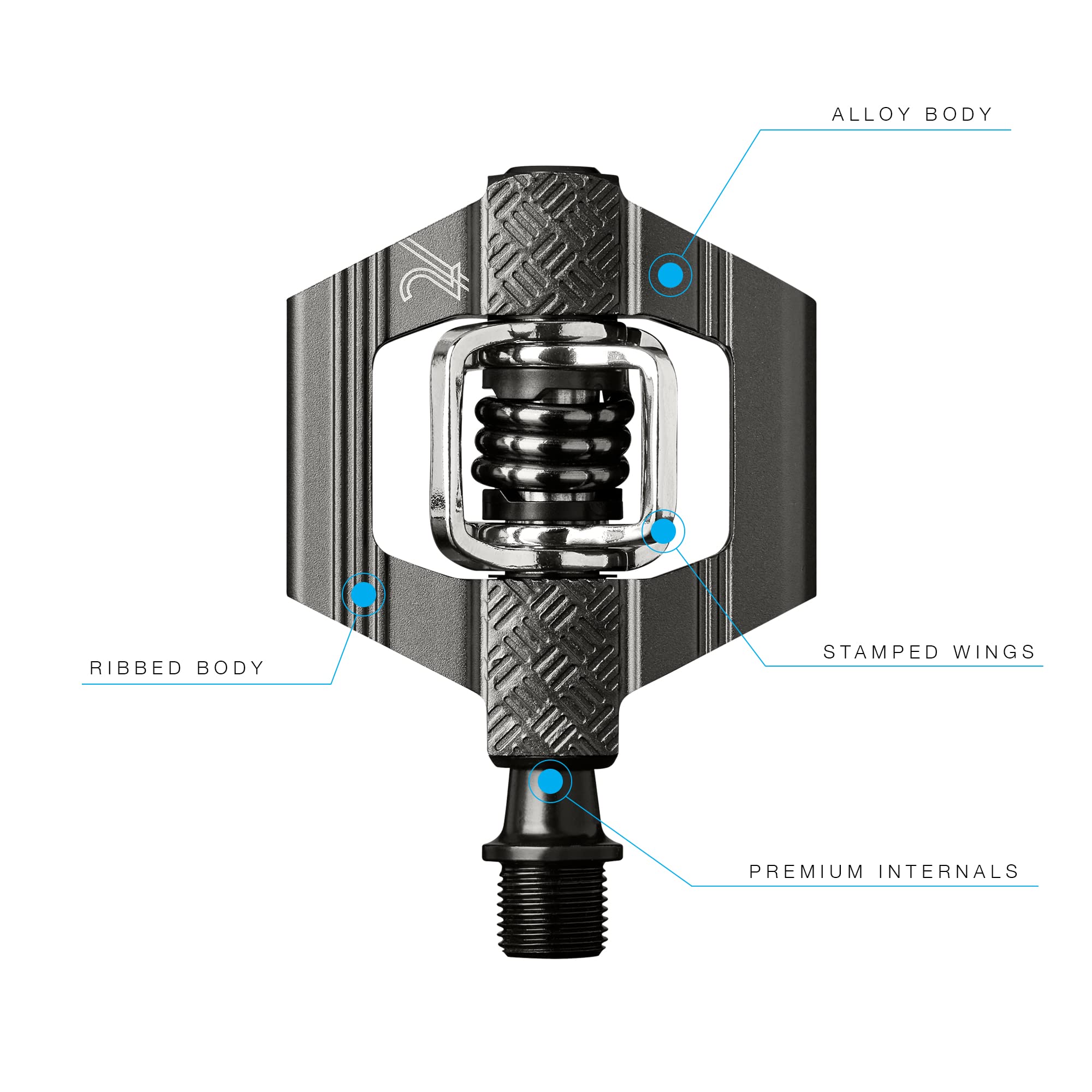 CRANKBROTHERS CANDY 2 Clip-in Pedals - Charcoal grey