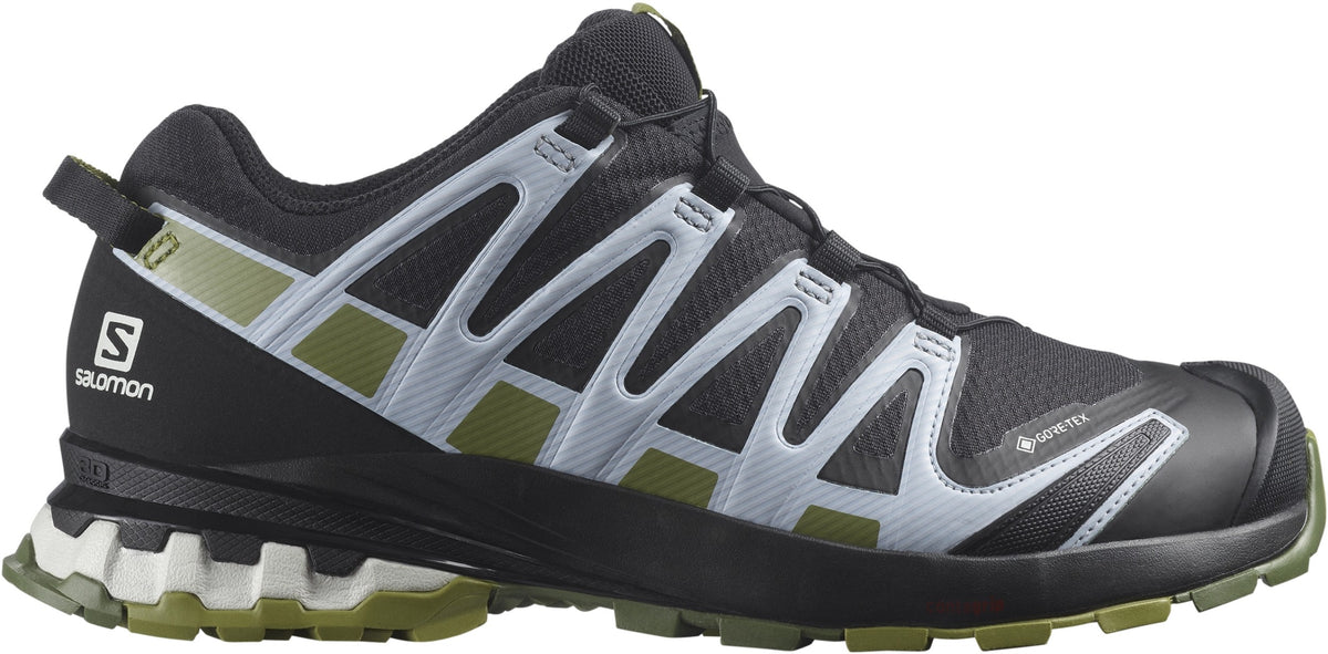 SALOMON XA PRO 3D V8 GTX W trail running shoes - black/green/light blue