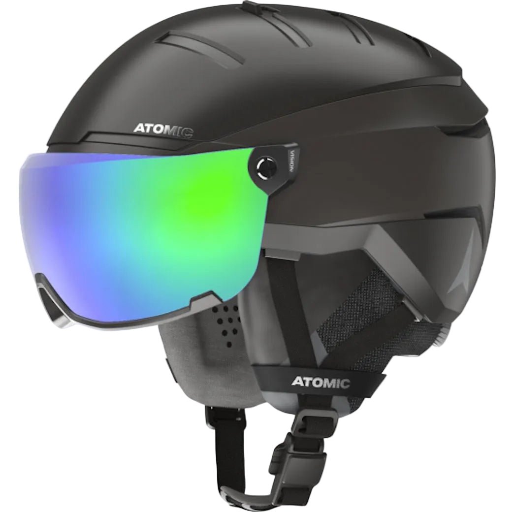 ATOMIC SAVOR GT AMID VISOR HD PLUS HD C2 - 3 helmet - black w/green - ATOMIC - Evelostore