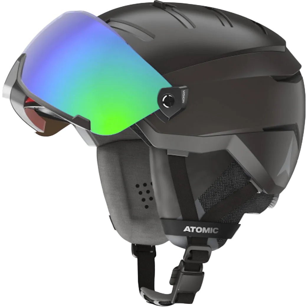 ATOMIC SAVOR GT AMID VISOR HD PLUS HD C2 - 3 helmet - black w/green - ATOMIC - Evelostore
