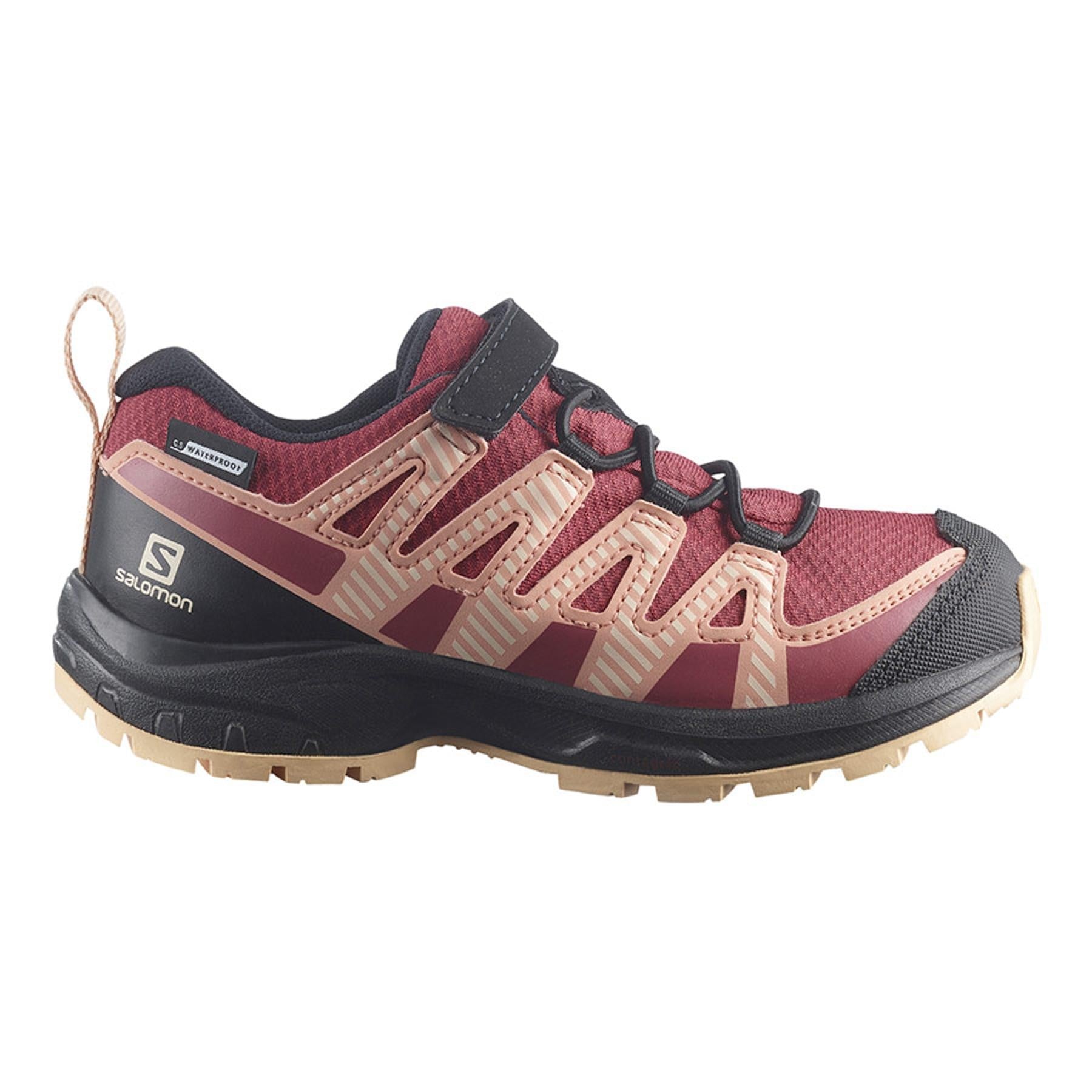 SALOMON XA PRO V8 CSWP K trail running shoes - black/peach/red