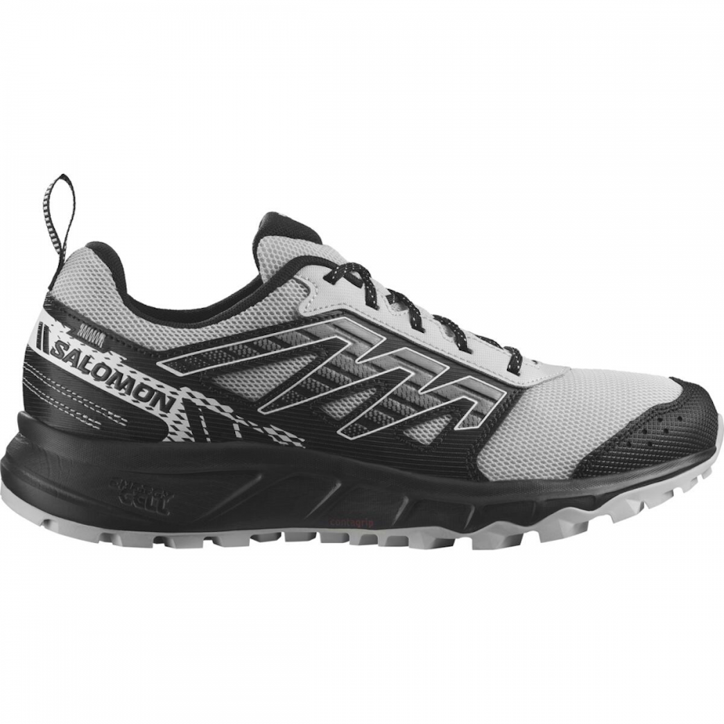 Zapatillas de trail running SALOMON WANDER - gris/blanco/negro