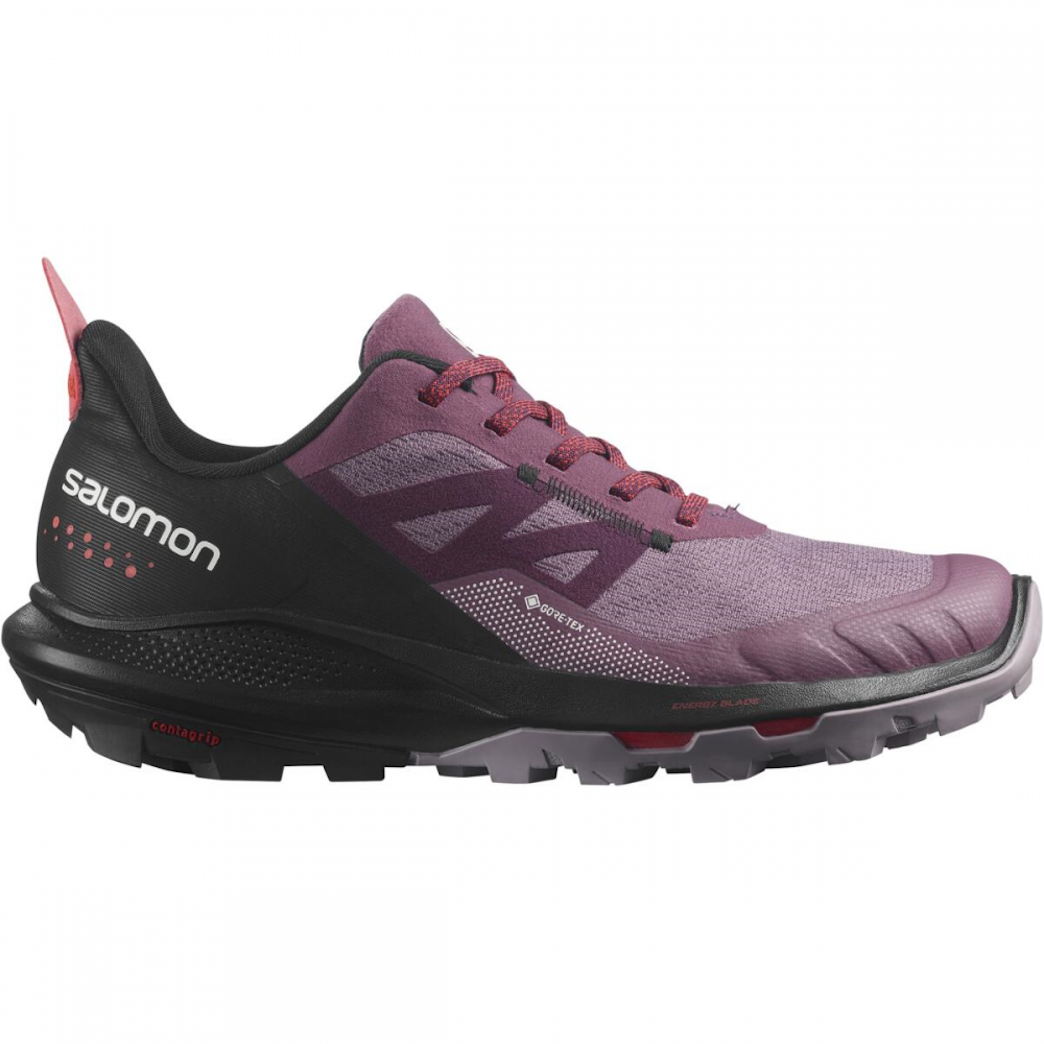SALOMON OUTPULSE GTX W terränglöparskor - violett/svart/röd