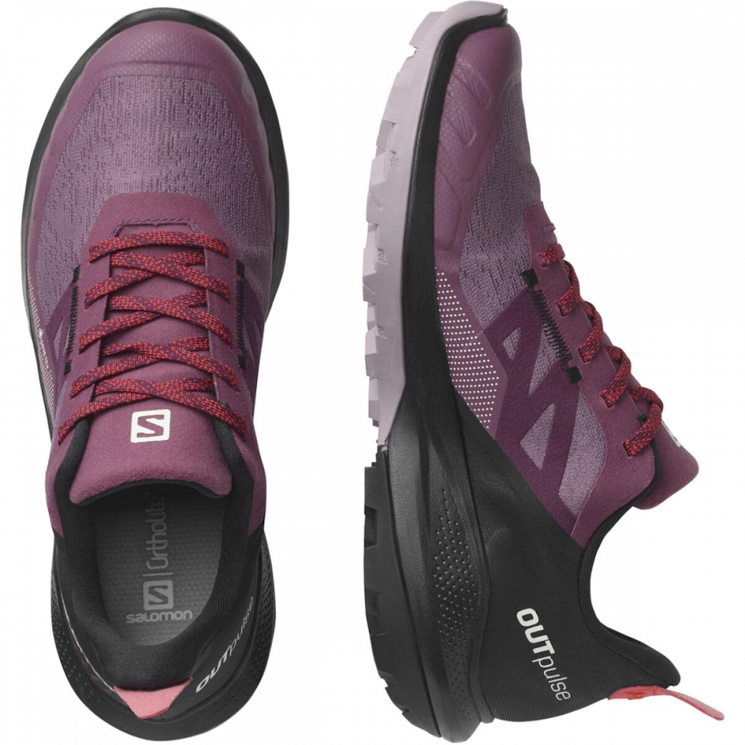 SALOMON OUTPULSE GTX W terränglöparskor - violett/svart/röd