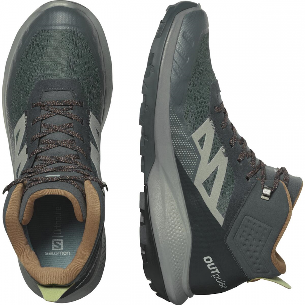 Chaussures de trail SALOMON OUTPULSE MID GTX - gris/vert foncé