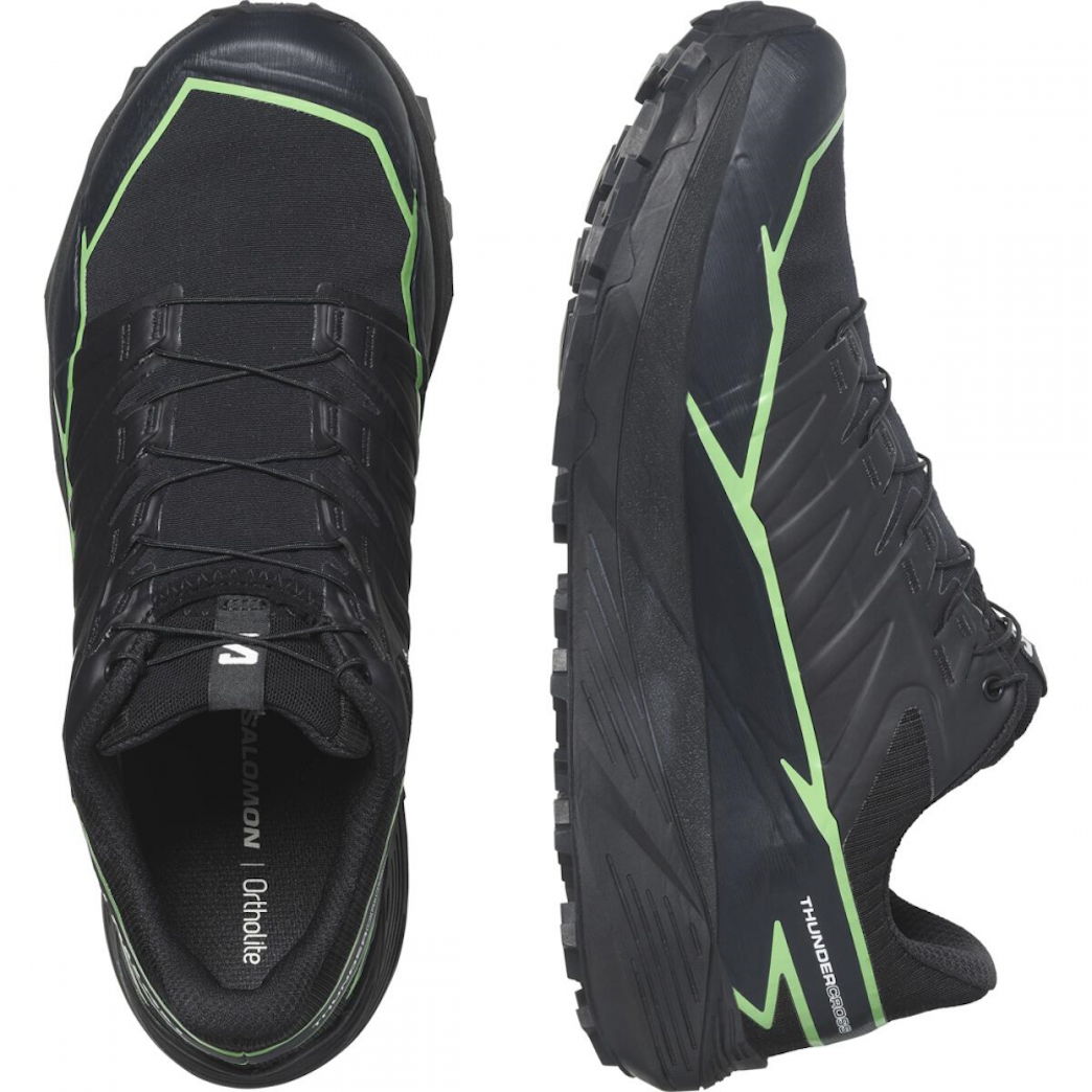 SALOMON THUNDERCROSS GTX trail running shoes - black/green