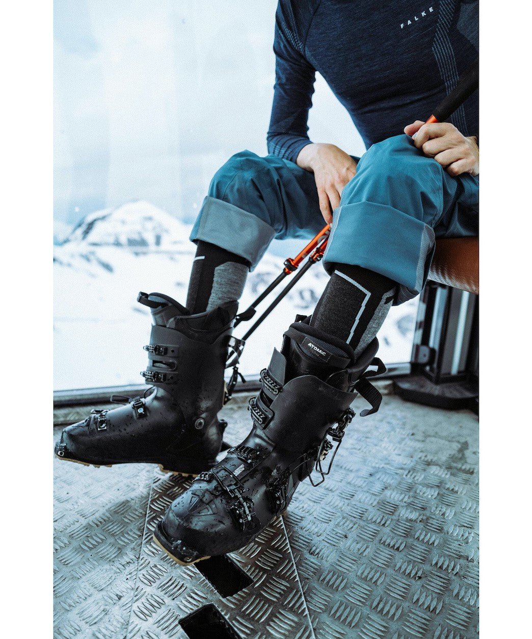 FALKE SK4 socks - black/orange - FALKE - Evelostore