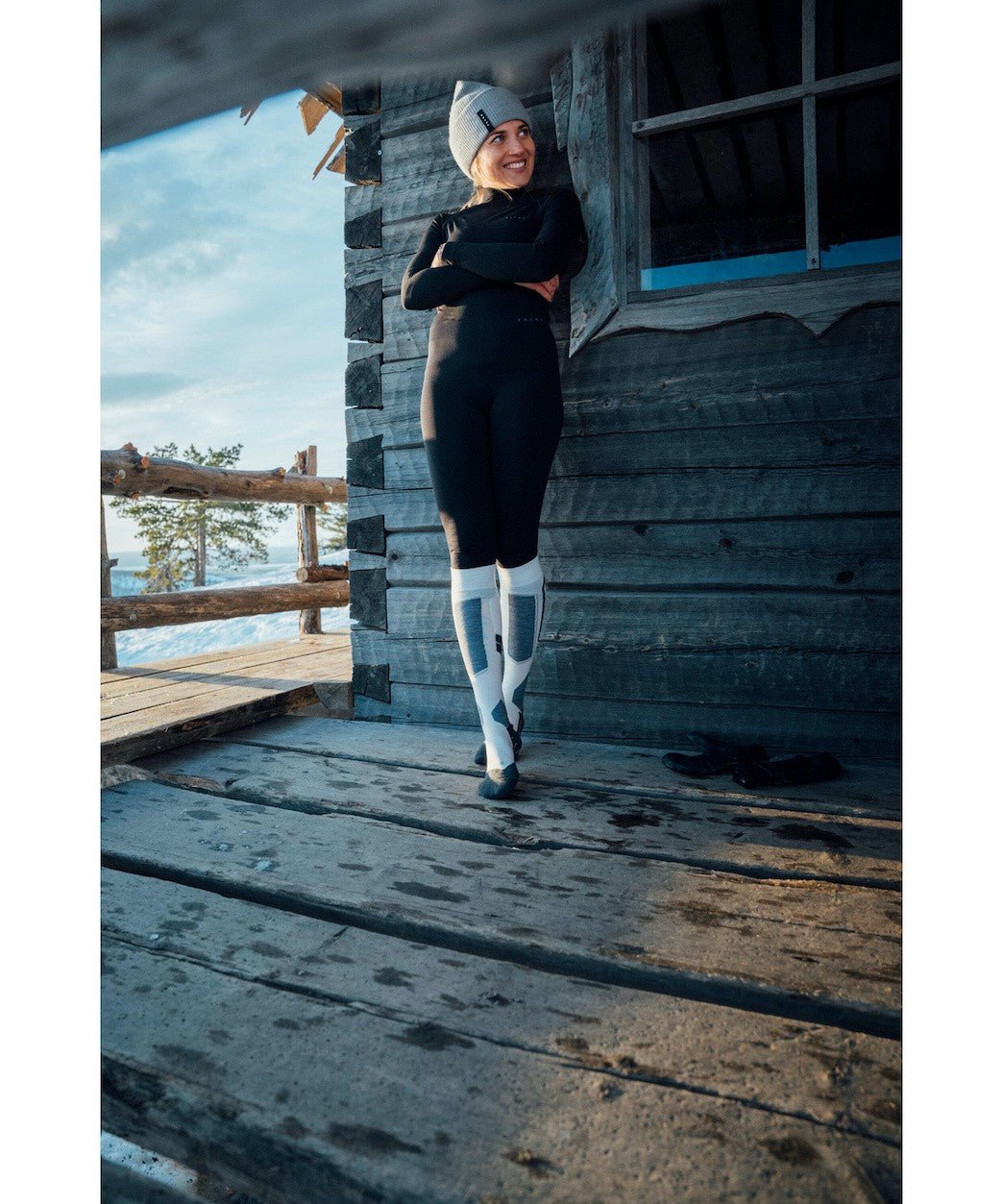 FALKE SK4 WOMEN socks - black/orange - FALKE - Evelostore