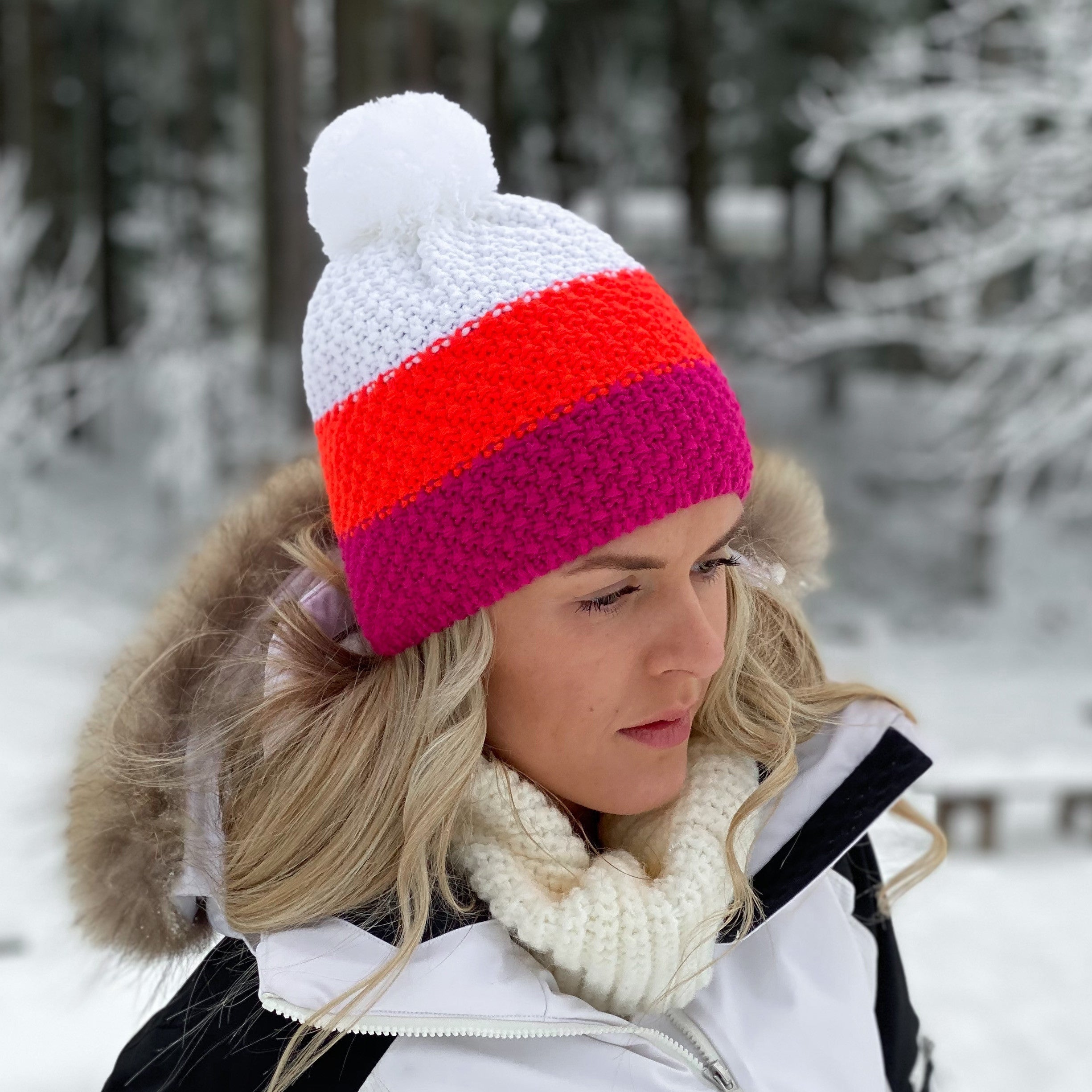 ELEVEN SPORTSWEAR Strickmütze mit Bommel pink/orange