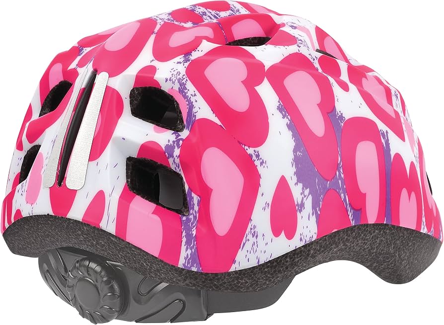 Casco per bambini POLISPORT Premium Glitter Hearts - rosa/bianco