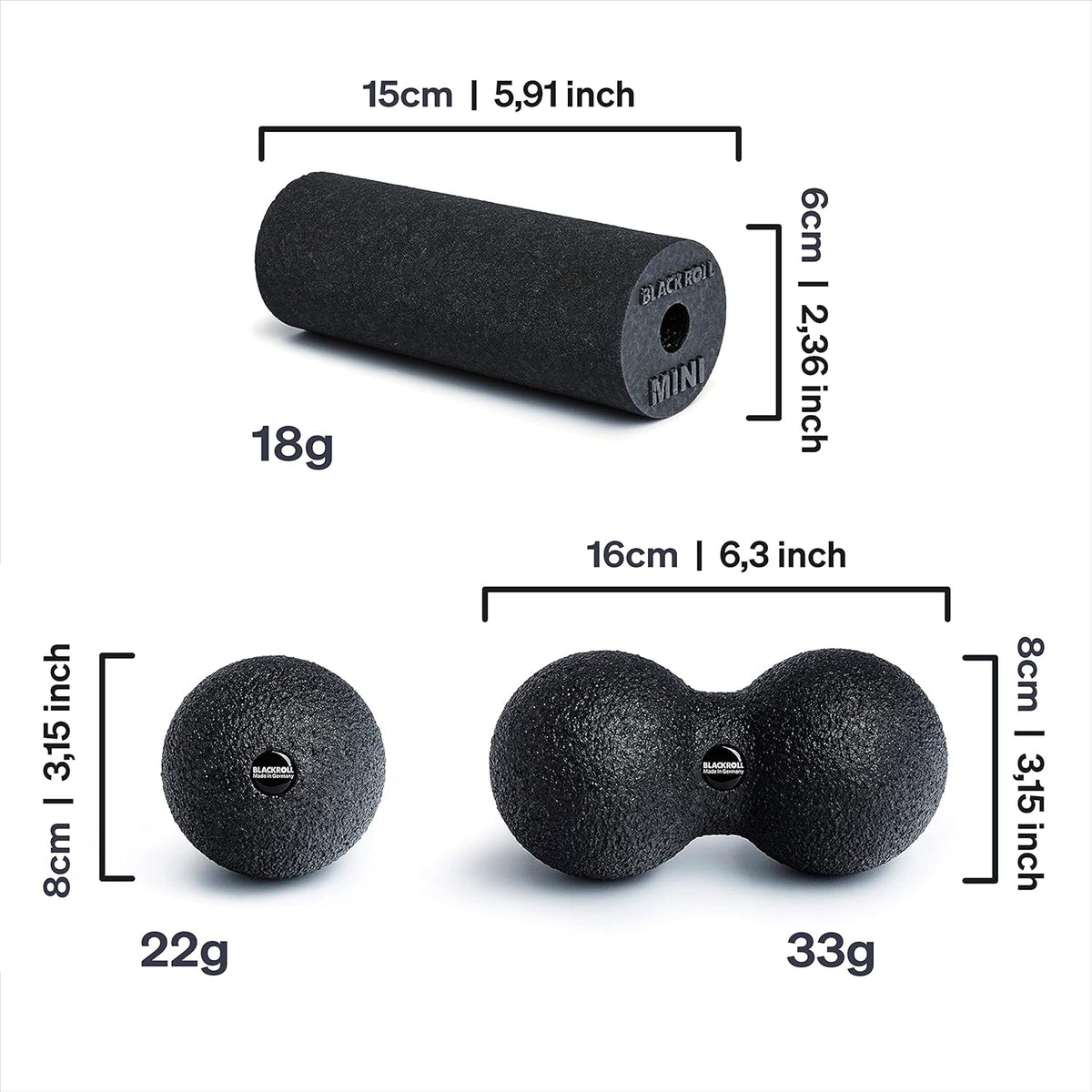 BLACKROLL Blackbox Mini massaažikomplekt – Black