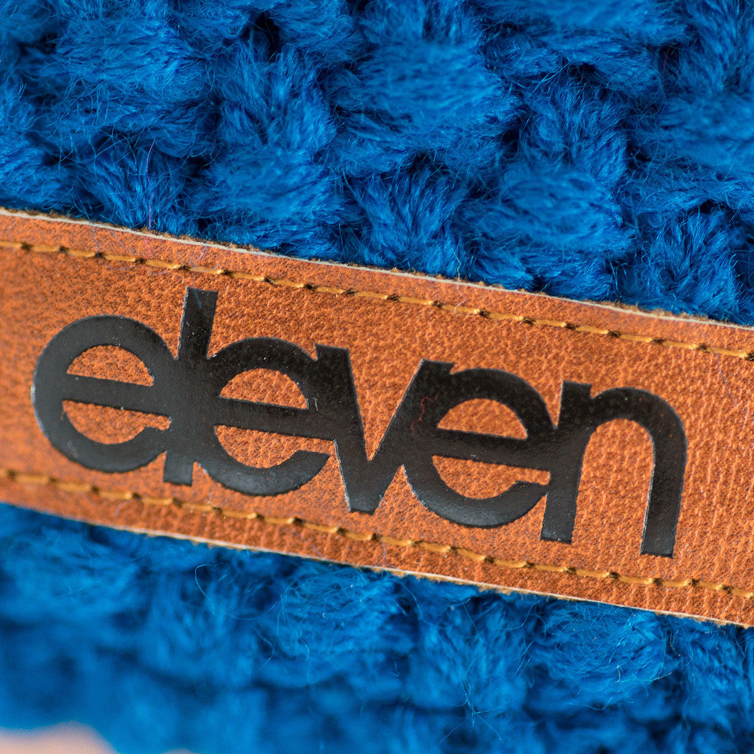 ELEVEN SPORTSWEAR megzta kepurė su bumbulu mėlyna/oranžinė