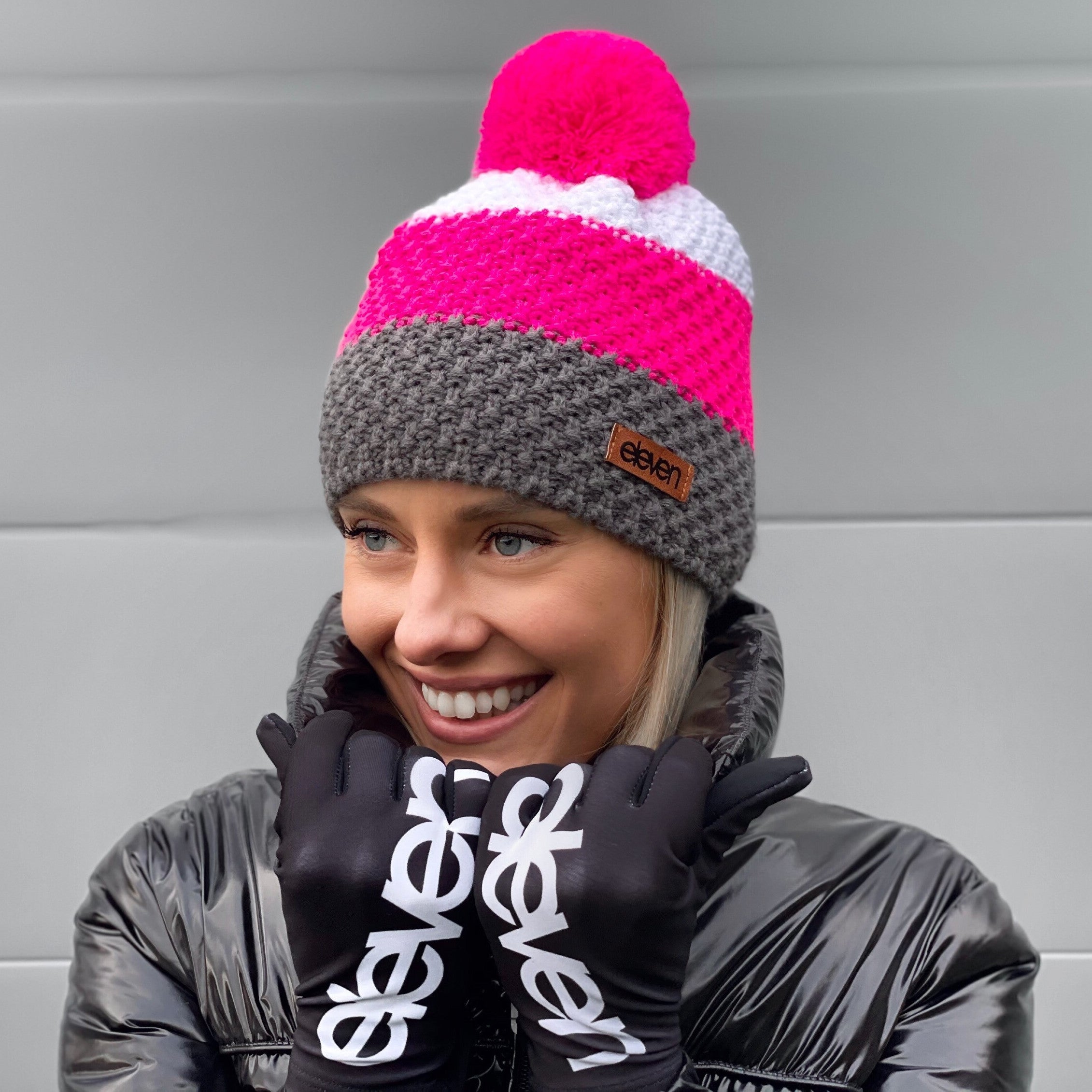 ELEVEN SPORTSWEAR Strickmütze mit Bommel in Pink