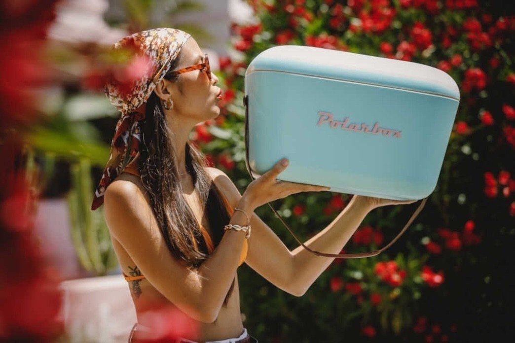POLARBOX CYAN BABY ROSE CLASSIC RETRO 20L cooler - aqua - POLARBOX - Evelostore