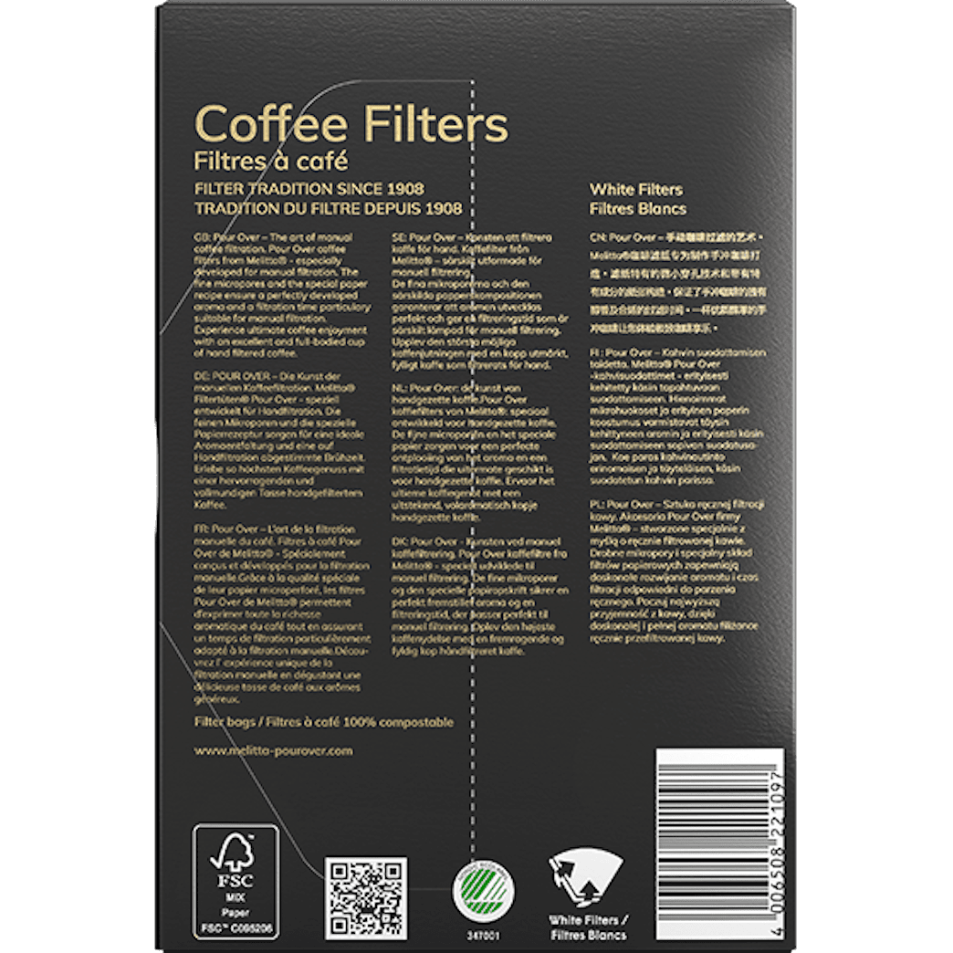MELITTA POUR OVER 1X4/40 coffee filters - white - MELITTA - Evelostore