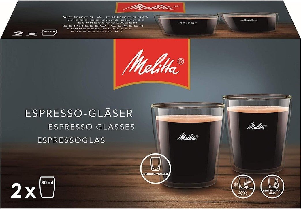MELITTA double glass cups - 80ml - MELITTA - Evelostore