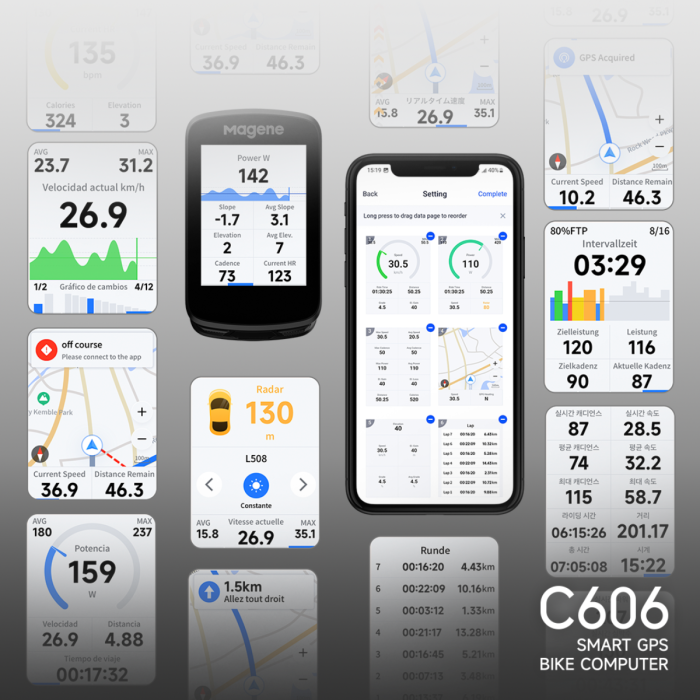MAGENE C606 Smart GPS Bike Computer - black