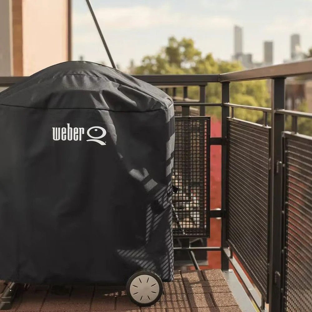 WEBER PREMIUM Q 100/1000/200/2000 Grill Cover with Stand or Portable Cart, 7120 - WEBER - Evelostore