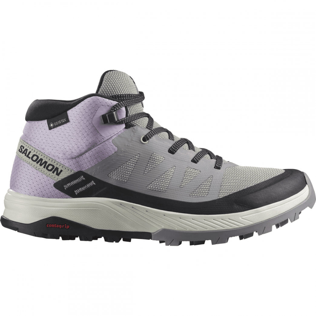 SALOMON OUTRISE MID GTX W hiking boots - pink grey black - SALOMON - Evelostore