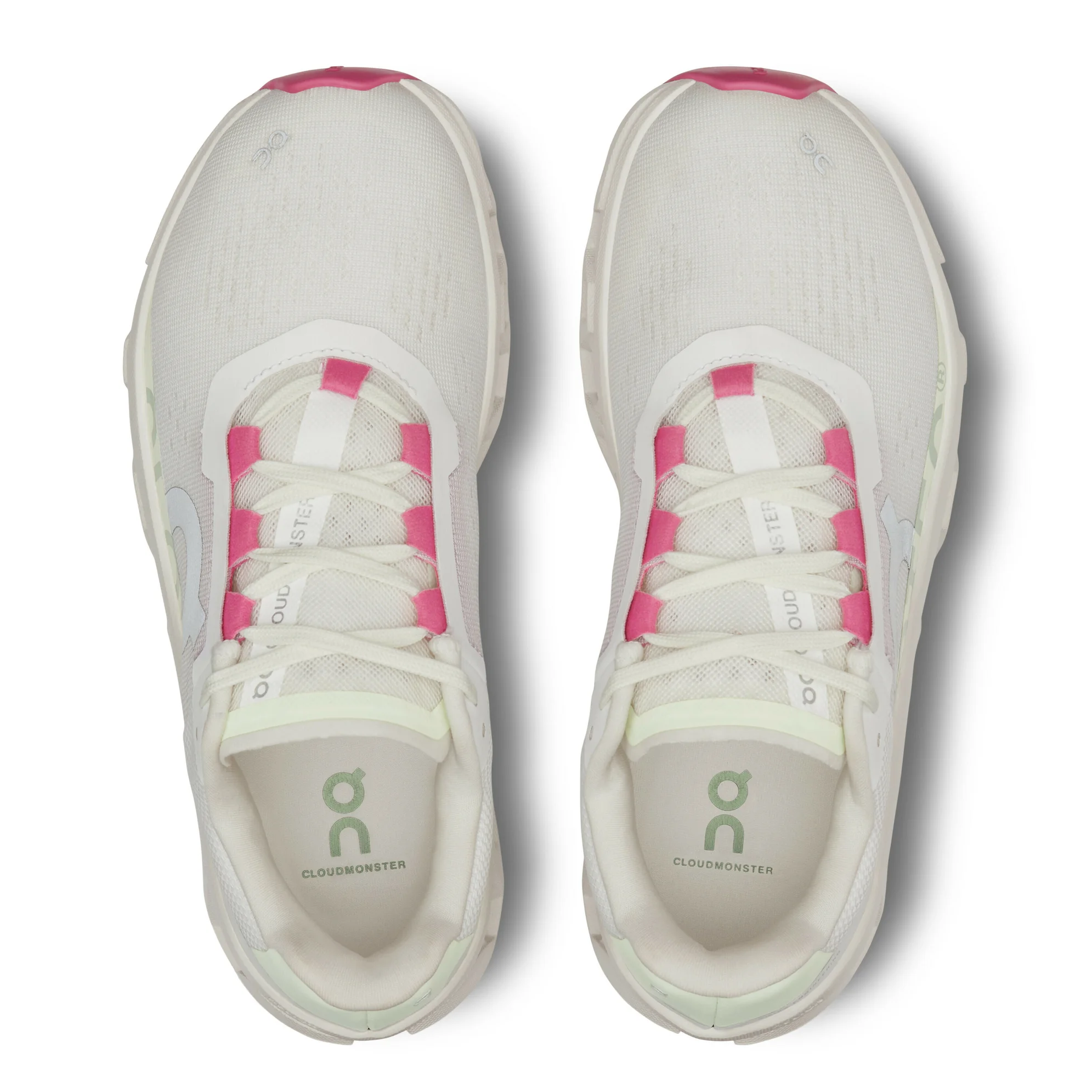 ON CLOUDMONSTER W Road running shoes - white/green/pink