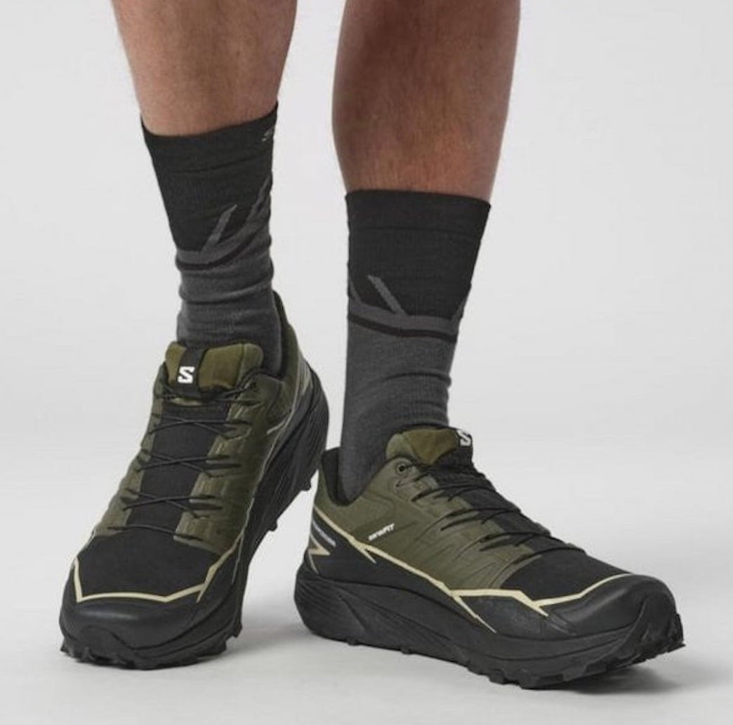 SALOMON THUNDERCROSS GTX trail running shoes - black/camo green