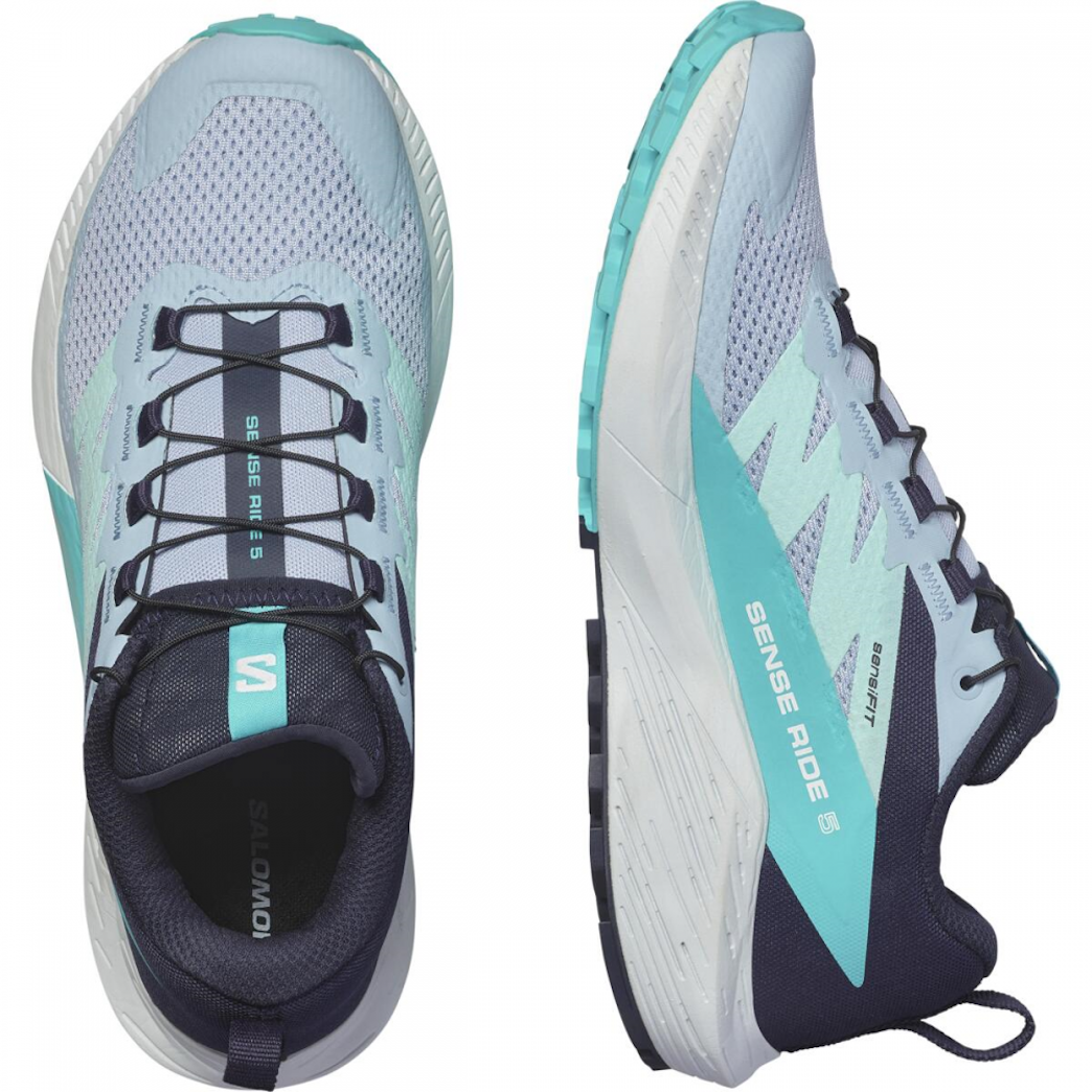 SALOMON SENSE RIDE 5 W trail running shoes - light blue/white