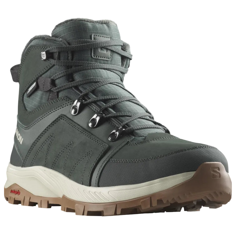 SALOMON OUTCHILL TS CSWP winter shoes - dark green/white