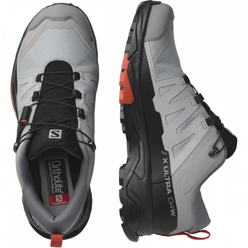 SALOMON X ULTRA 4 WIDE GTX W žygių avalynė - pilki/juodi/raudoni
