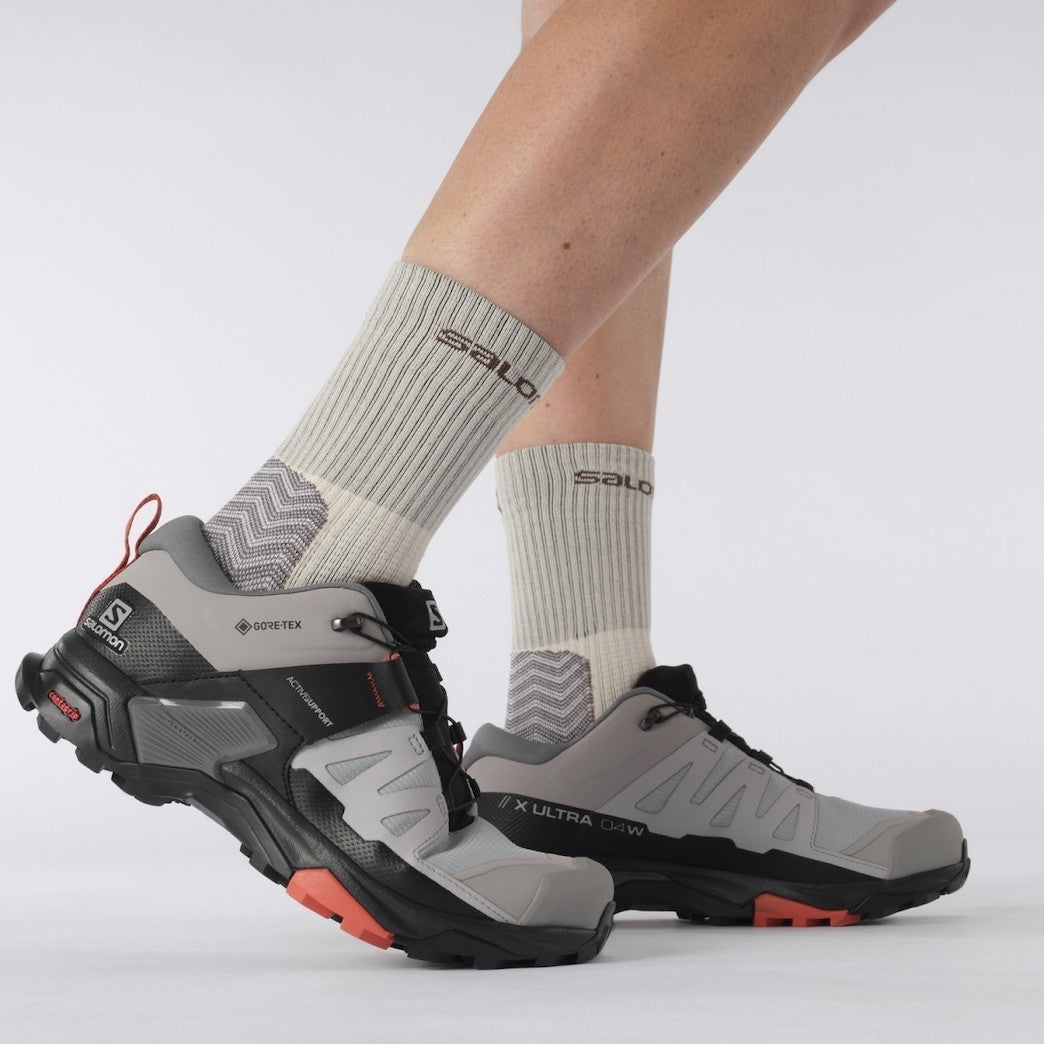 SALOMON X ULTRA 4 WIDE GTX W žygių avalynė - pilki/juodi/raudoni