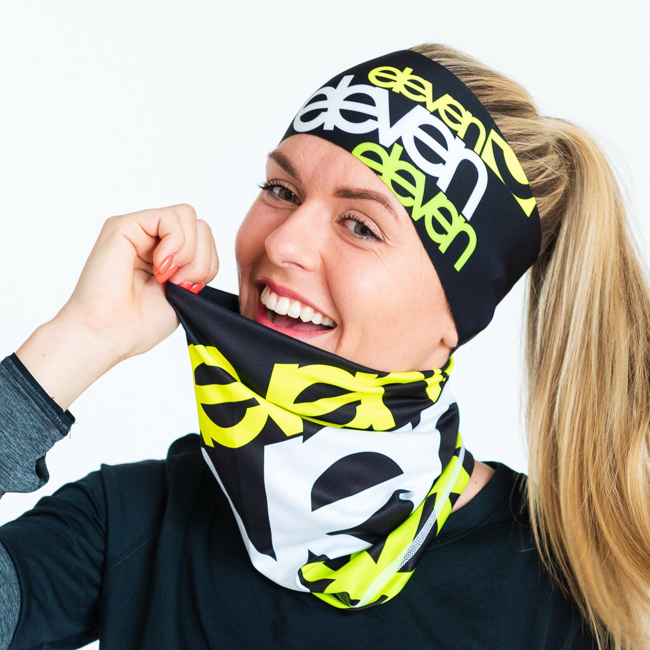 ELEVEN SPORTSWEAR Monitoimihuivi FLUO musta