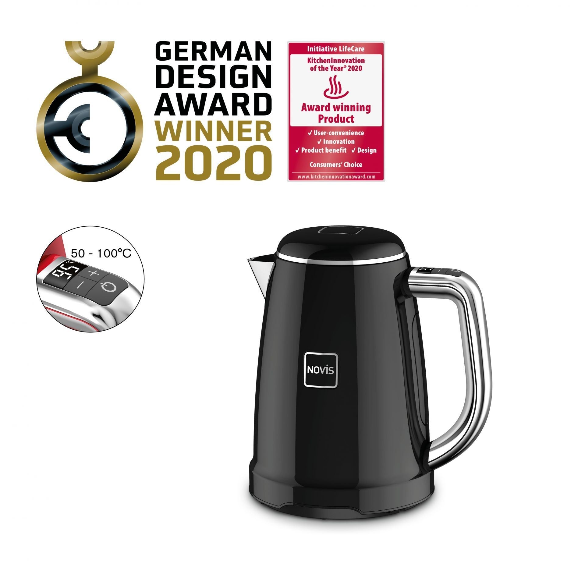 NOVIS KTC1 electric kettle - black - NOVIS - Evelostore