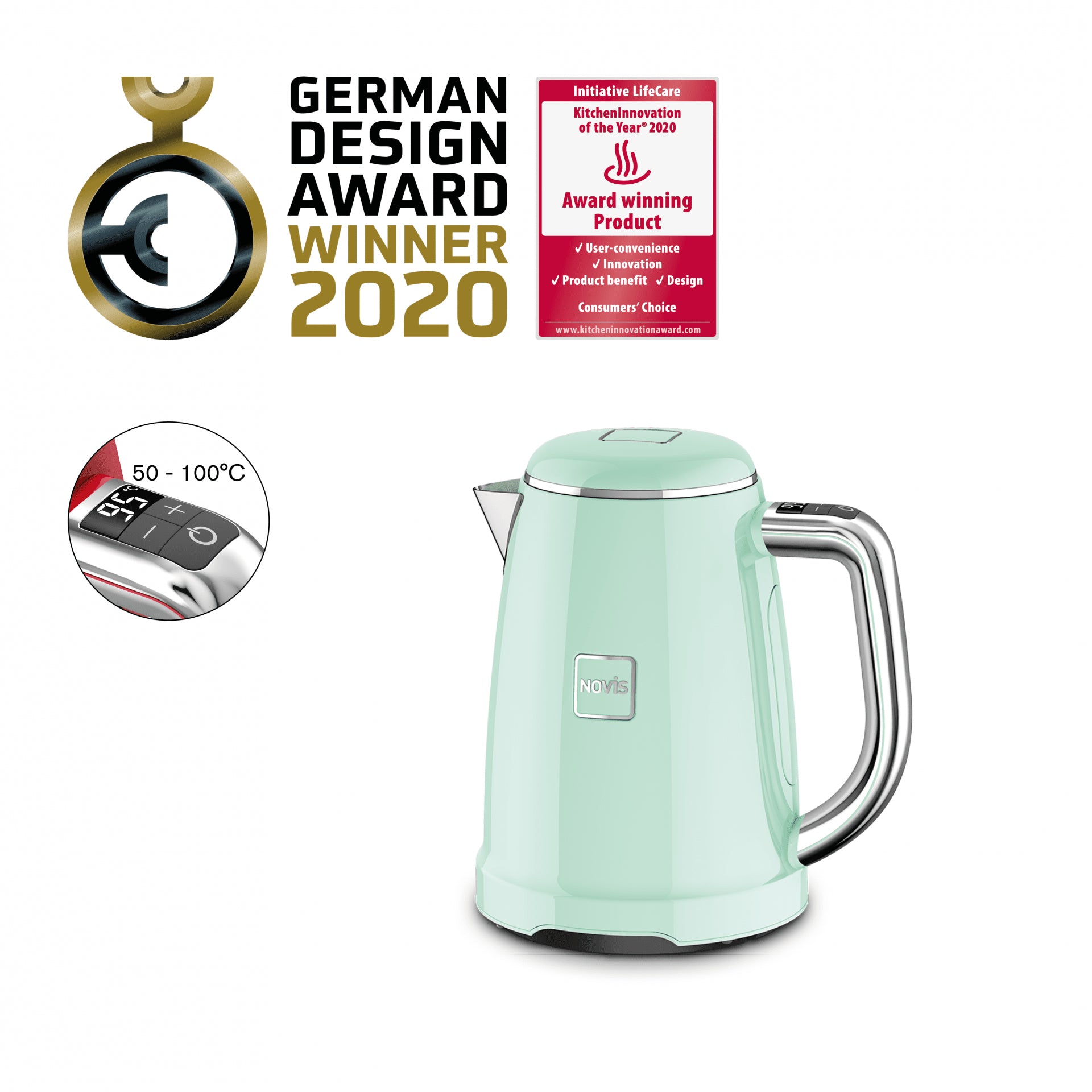 NOVIS KTC1 electric kettle - neomint - NOVIS - Evelostore