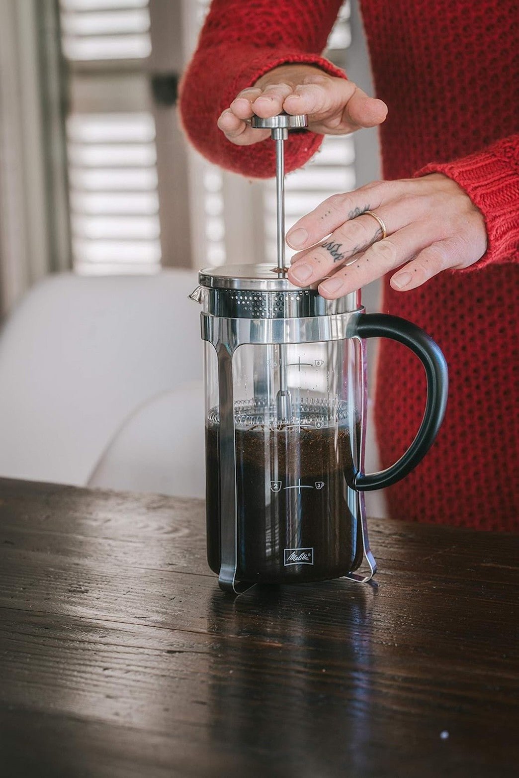 MELITTA FRENCH PRESS PREMIUM 3 cup coffee maker - black/silver - MELITTA - Evelostore