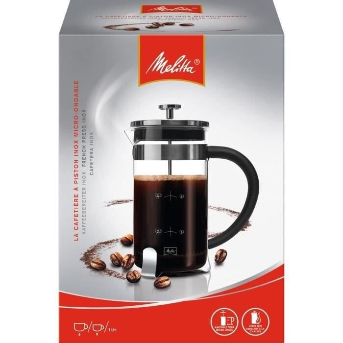 MELITTA FRENCH PRESS PREMIUM 3 cup coffee maker - black/silver - MELITTA - Evelostore