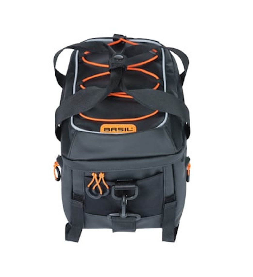 BASIL MILES TARPAULIN 8L bicycle trunk bag - black/orange - BASIL - Evelostore