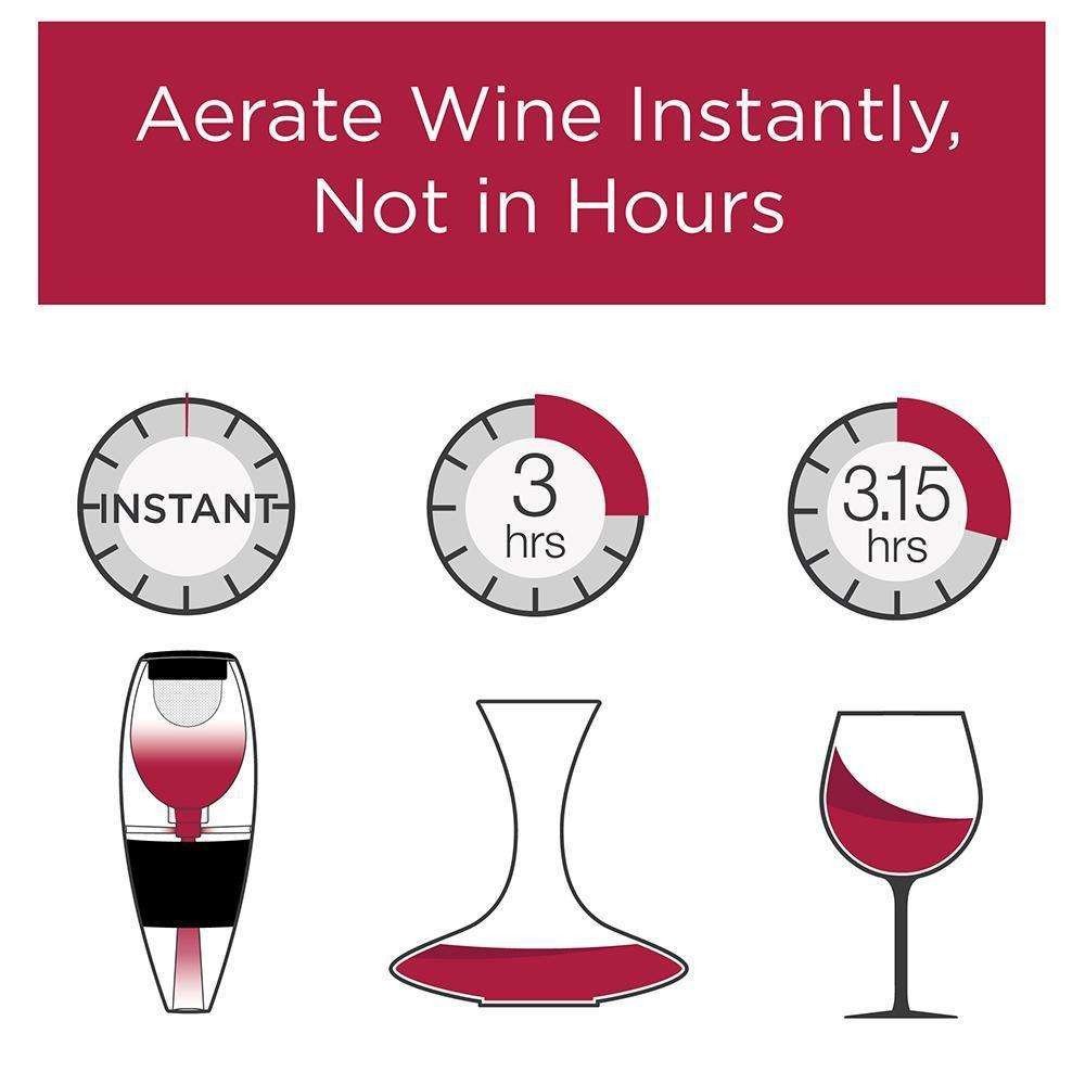 VINTURI V1071 red wine aerator tower set - black - VINTURI - Evelostore