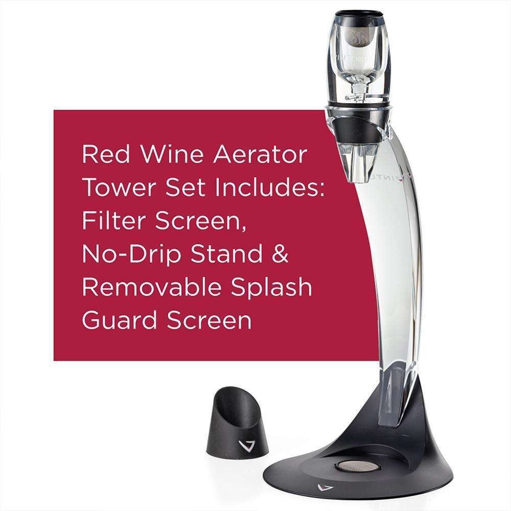 VINTURI V1071 red wine aerator tower set - black - VINTURI - Evelostore