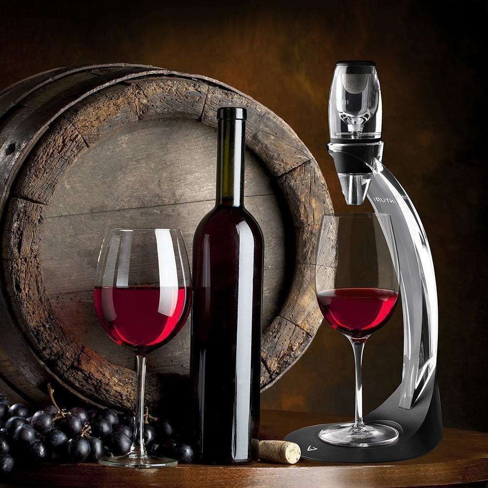 VINTURI V1071 red wine aerator tower set - black - VINTURI - Evelostore