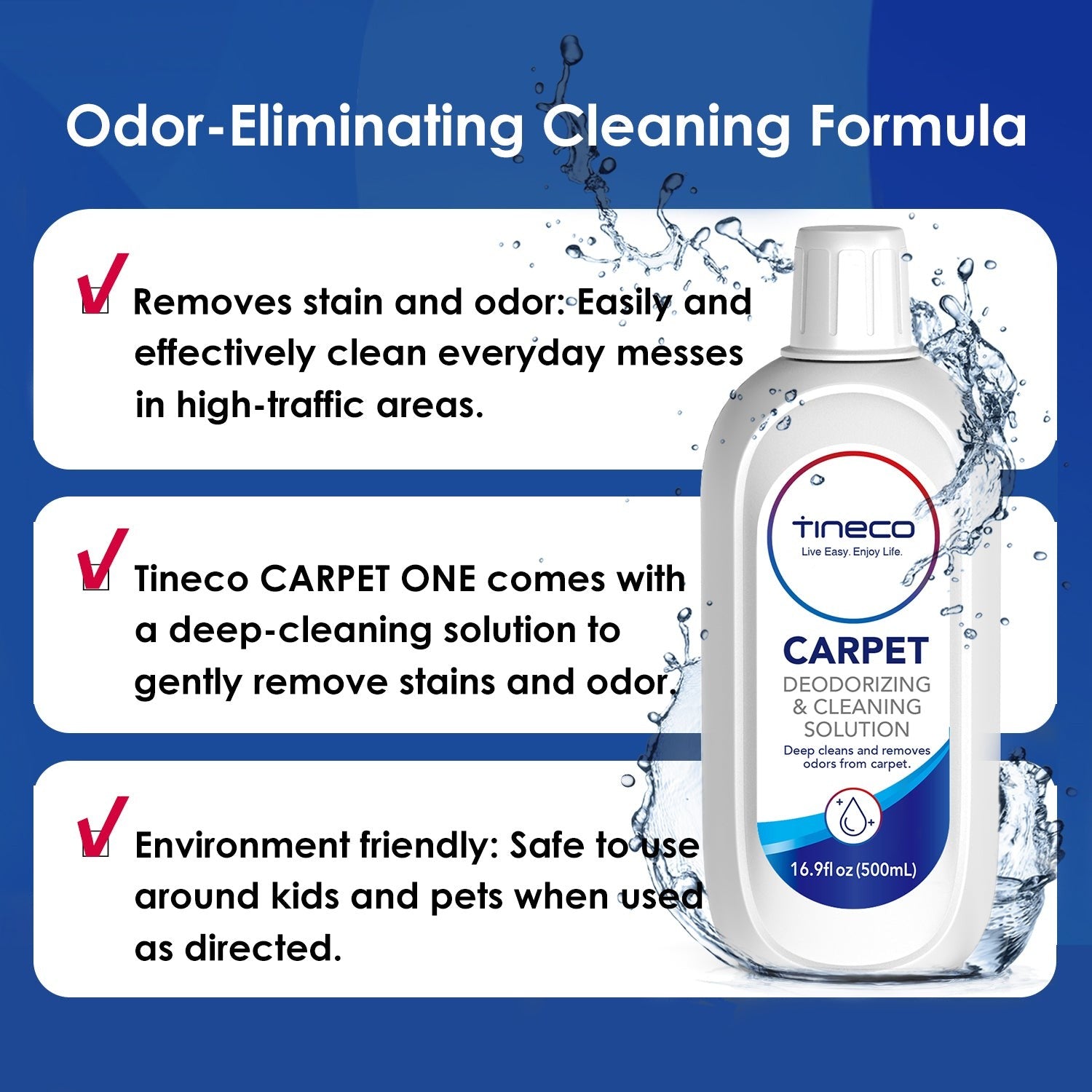 TINECO CARPET ONE series deodorizing & cleaning solution - 500ml - TINECO - Evelostore