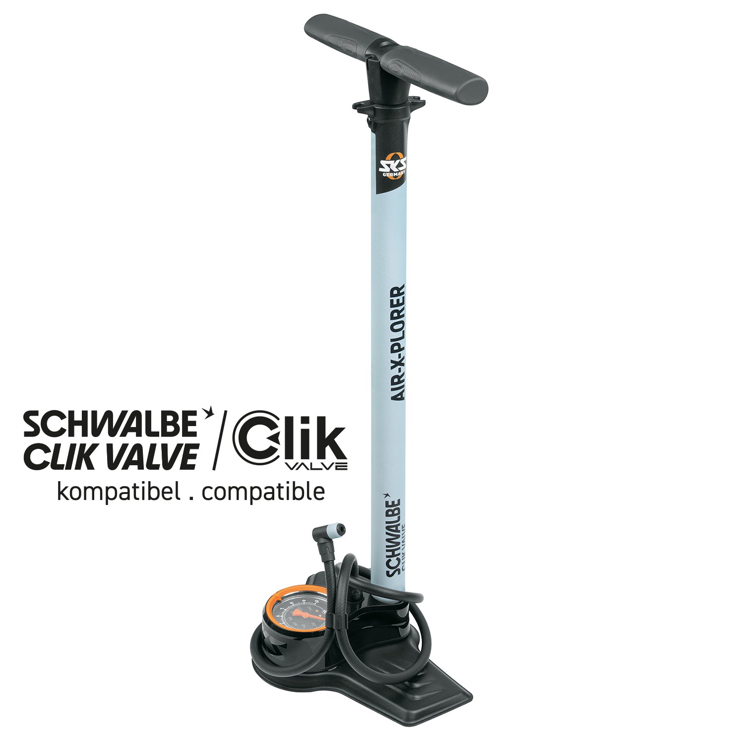 SKS AIR-X-PLORER CLIK VALVE 10.0 stovėjimo pompa - mėlyna