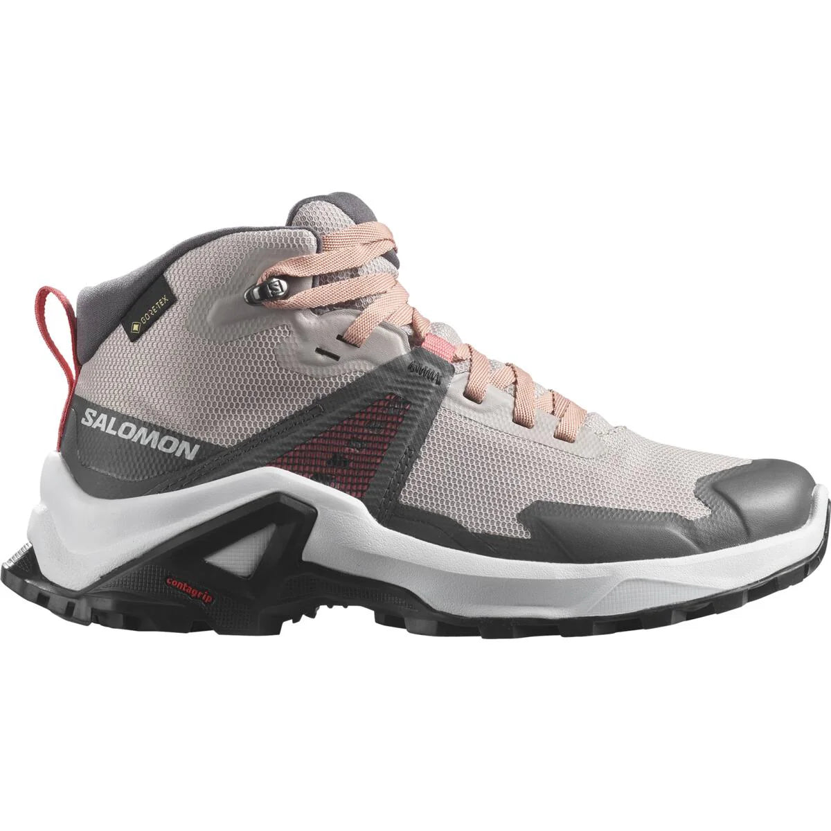 SALOMON X Raise Mid GTX laste jalanõud - valge/hall/roosa