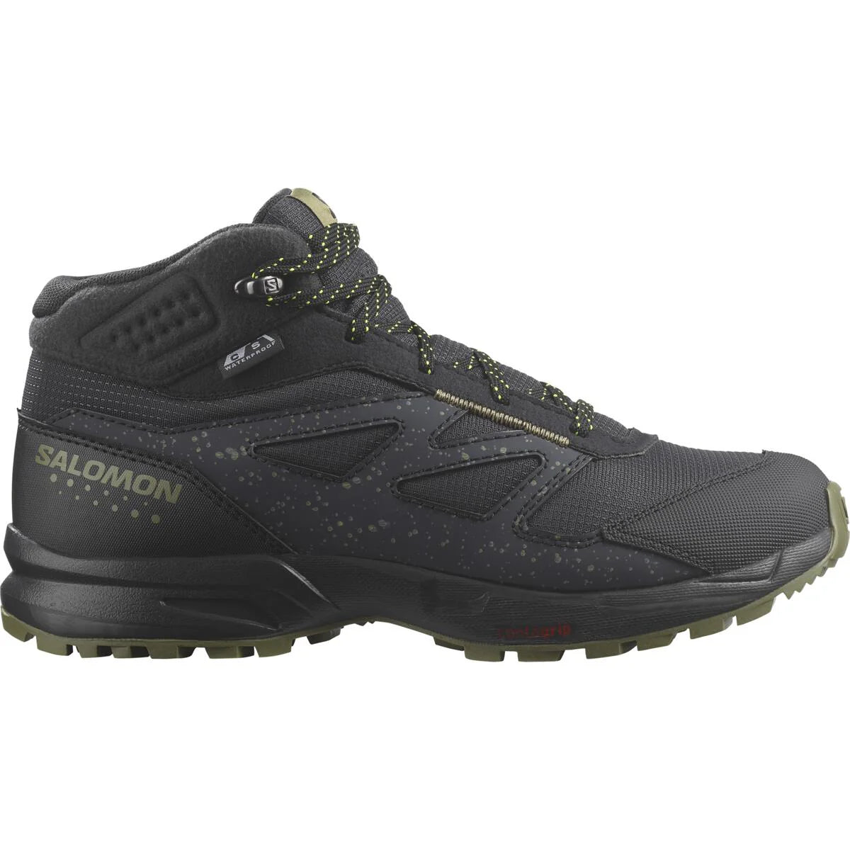 SALOMON OUTWAY MID CSWP J hiking shoes - black/grey/green