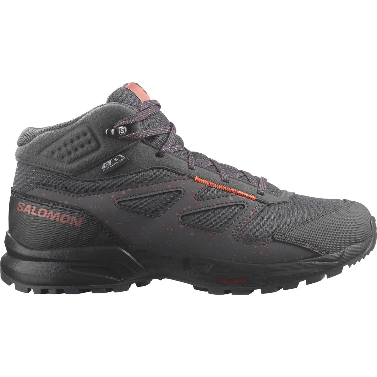 SALOMON OUTWAY MID CSWP J hiking shoes - black/grey/peach