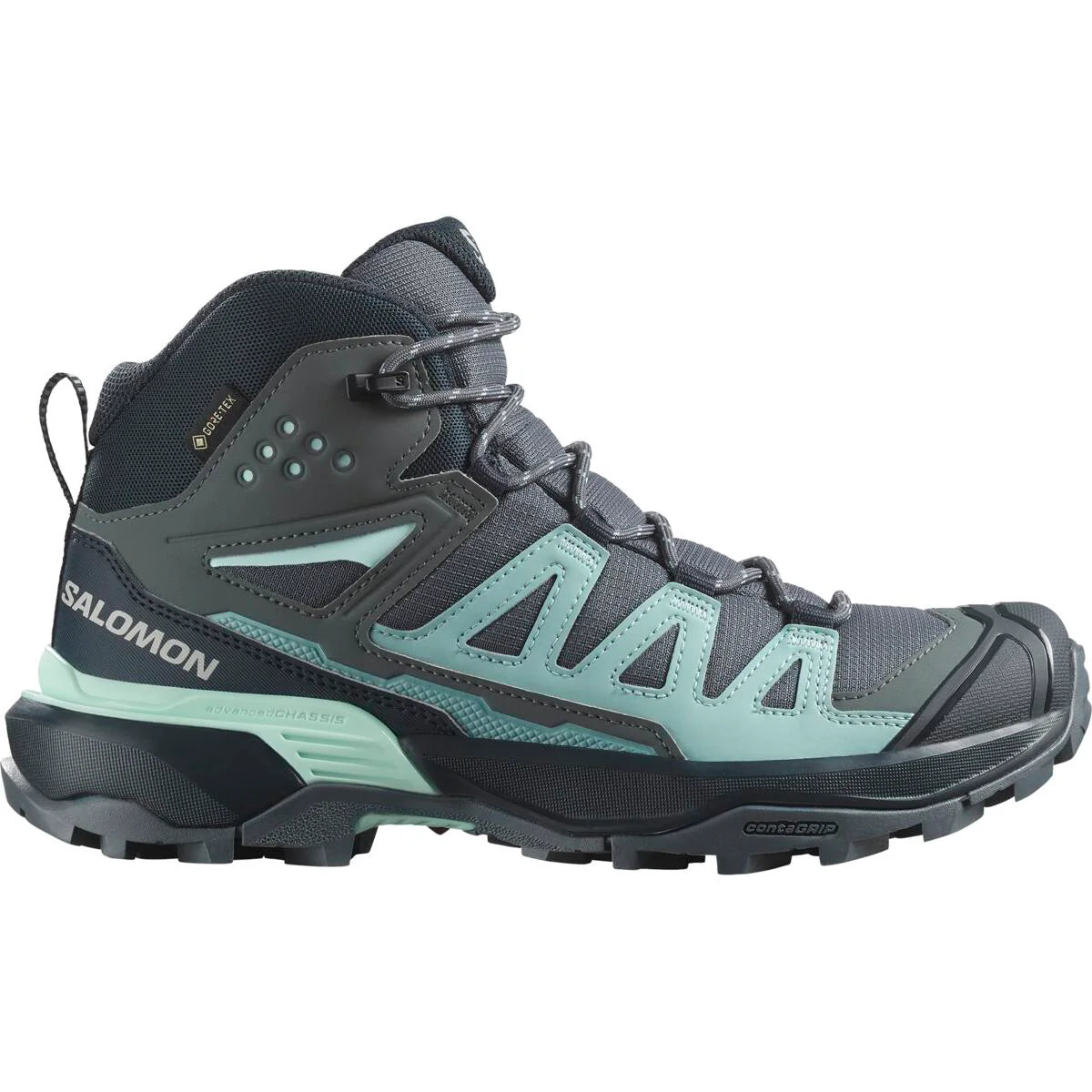 SALOMON X ULTRA 360 MID GTX W vaelluskengät - harmaa/vaaleansininen