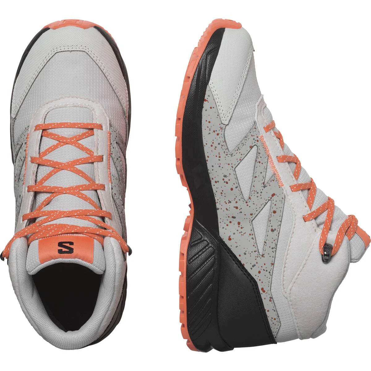 SALOMON OUTWAY MID CSWP J hiking shoes - grey/orange
