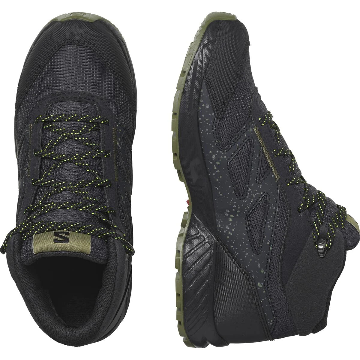 SALOMON OUTWAY MID CSWP J hiking shoes - black/grey/green