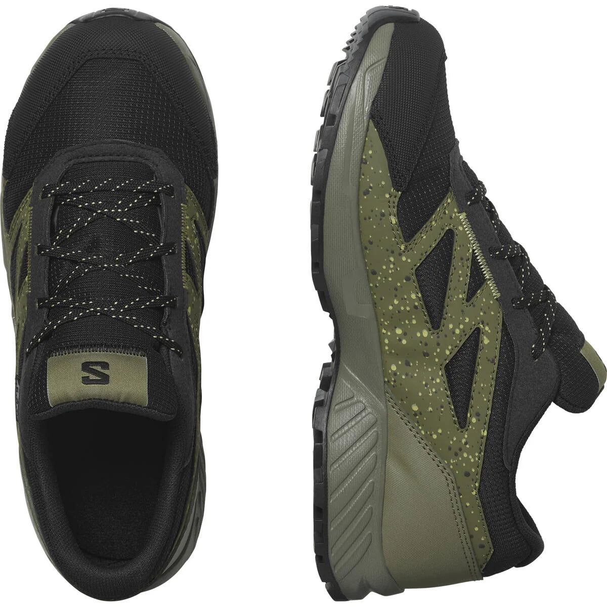 SALOMON OUTWAY CSWP J hiking shoes - black/dark green