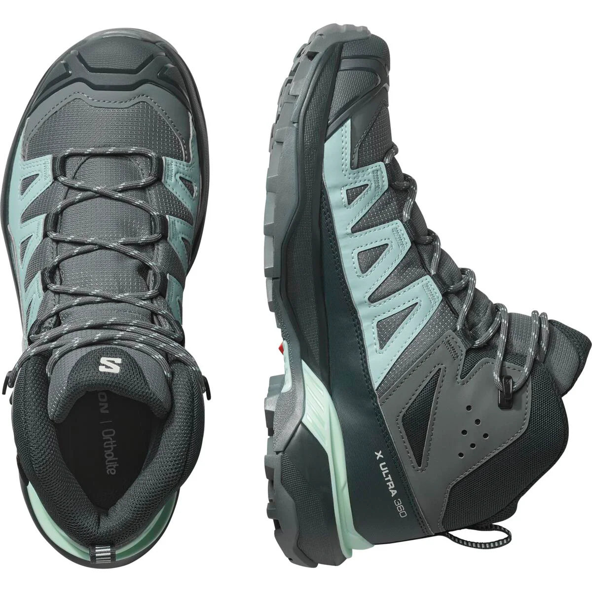 SALOMON X ULTRA 360 MID GTX W vaelluskengät - harmaa/vaaleansininen