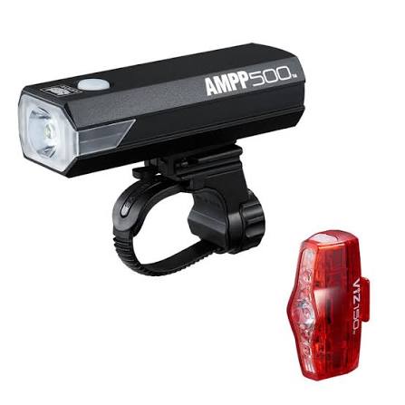 CAT EYE AMPP500S / VIZ150 Fahrradlampen-Set - Schwarz